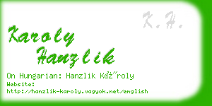 karoly hanzlik business card